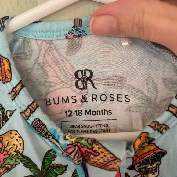 Bums & roses 12-18 months convertible romper sleeper bone chillin bamboo - Picture 5 of 7